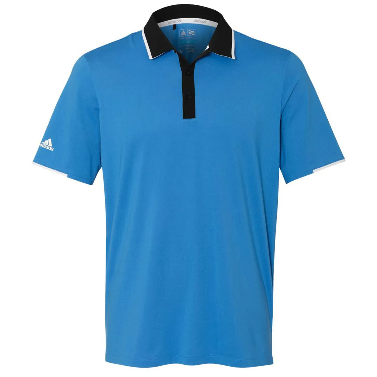 adidas Golf Men's Shock Blue/Black/White Climacool Performance Colorblock Sport Shirt