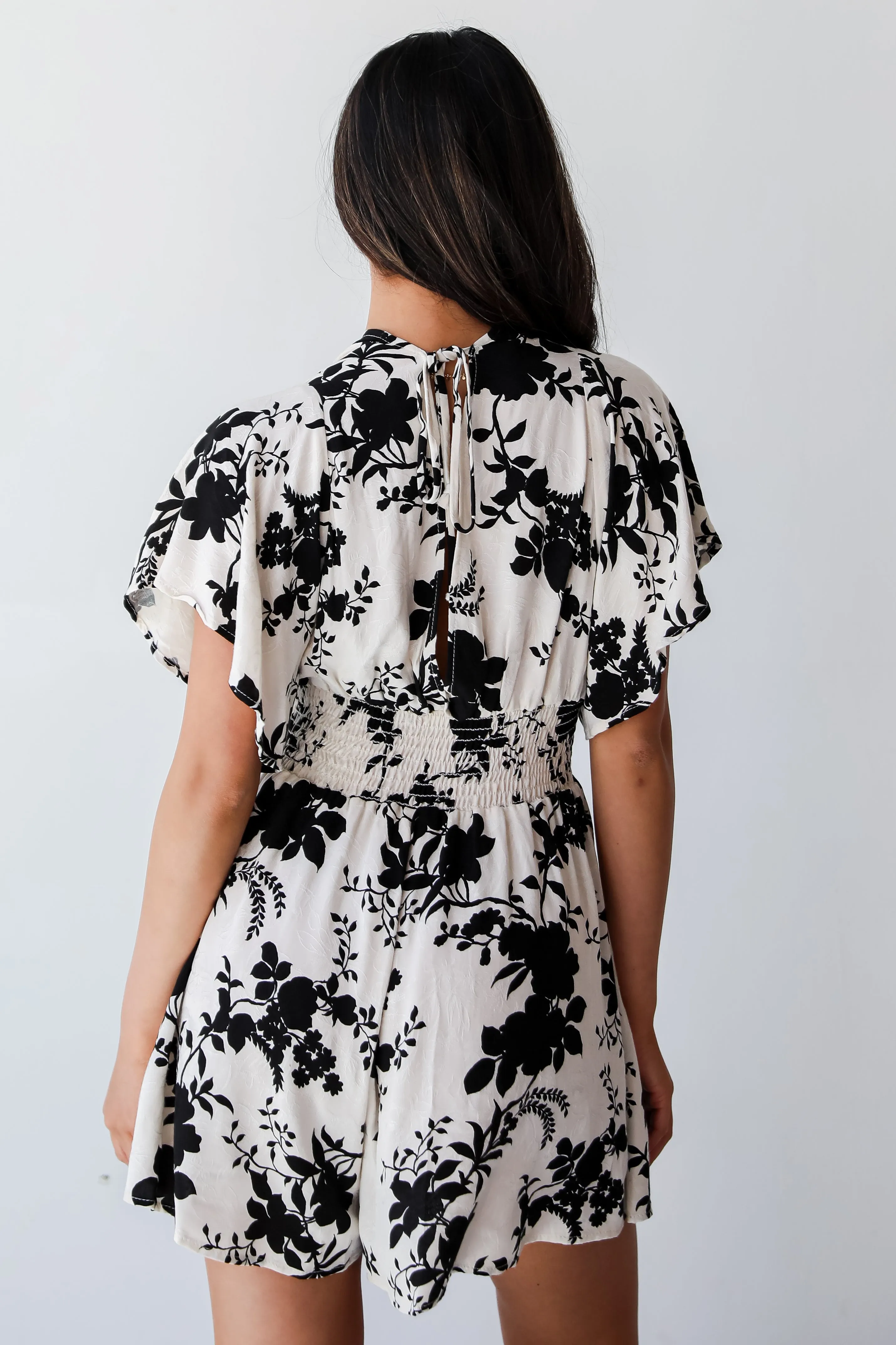 Adorably Elite Ivory Floral Romper