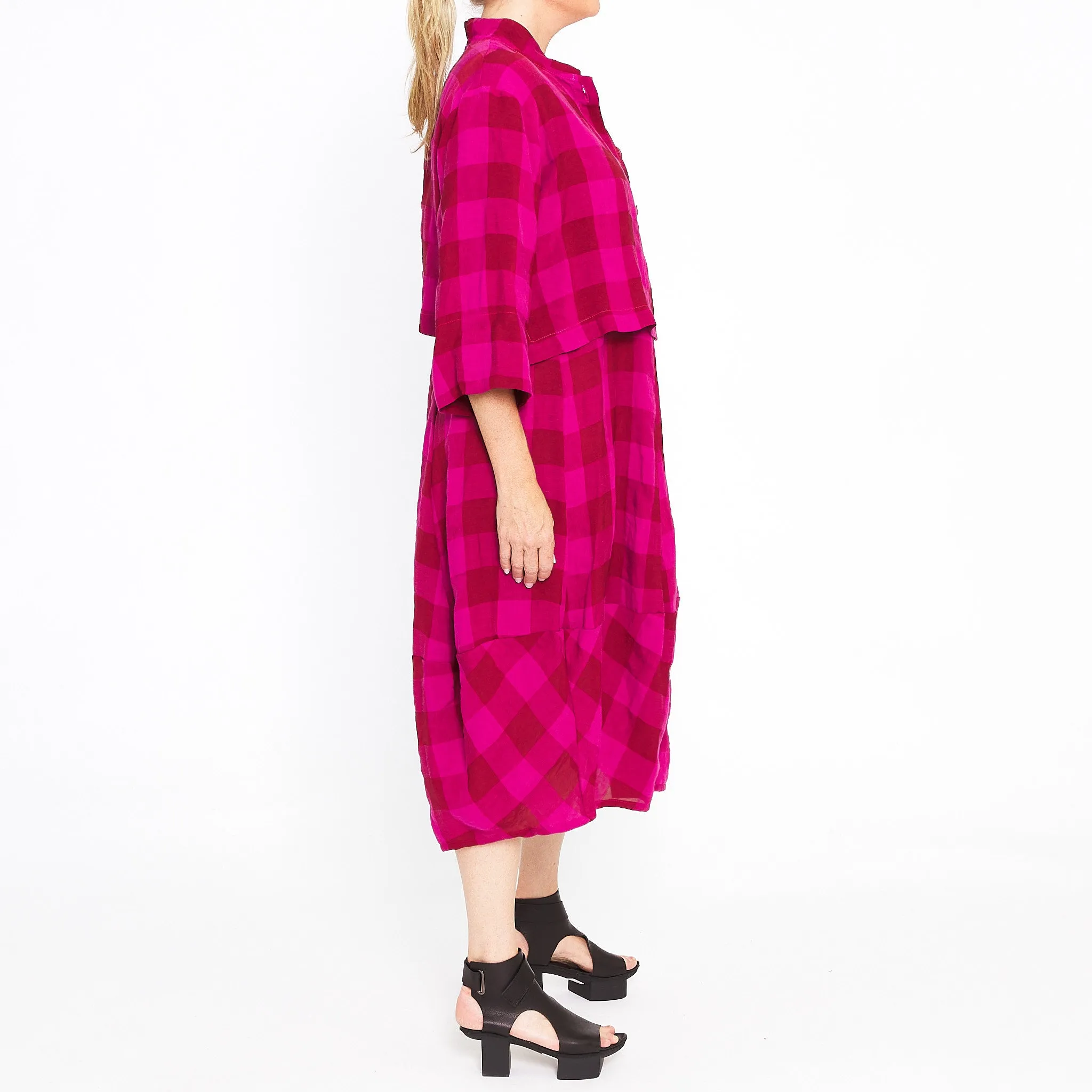 Archer Fuchsia Red Gingham Dress