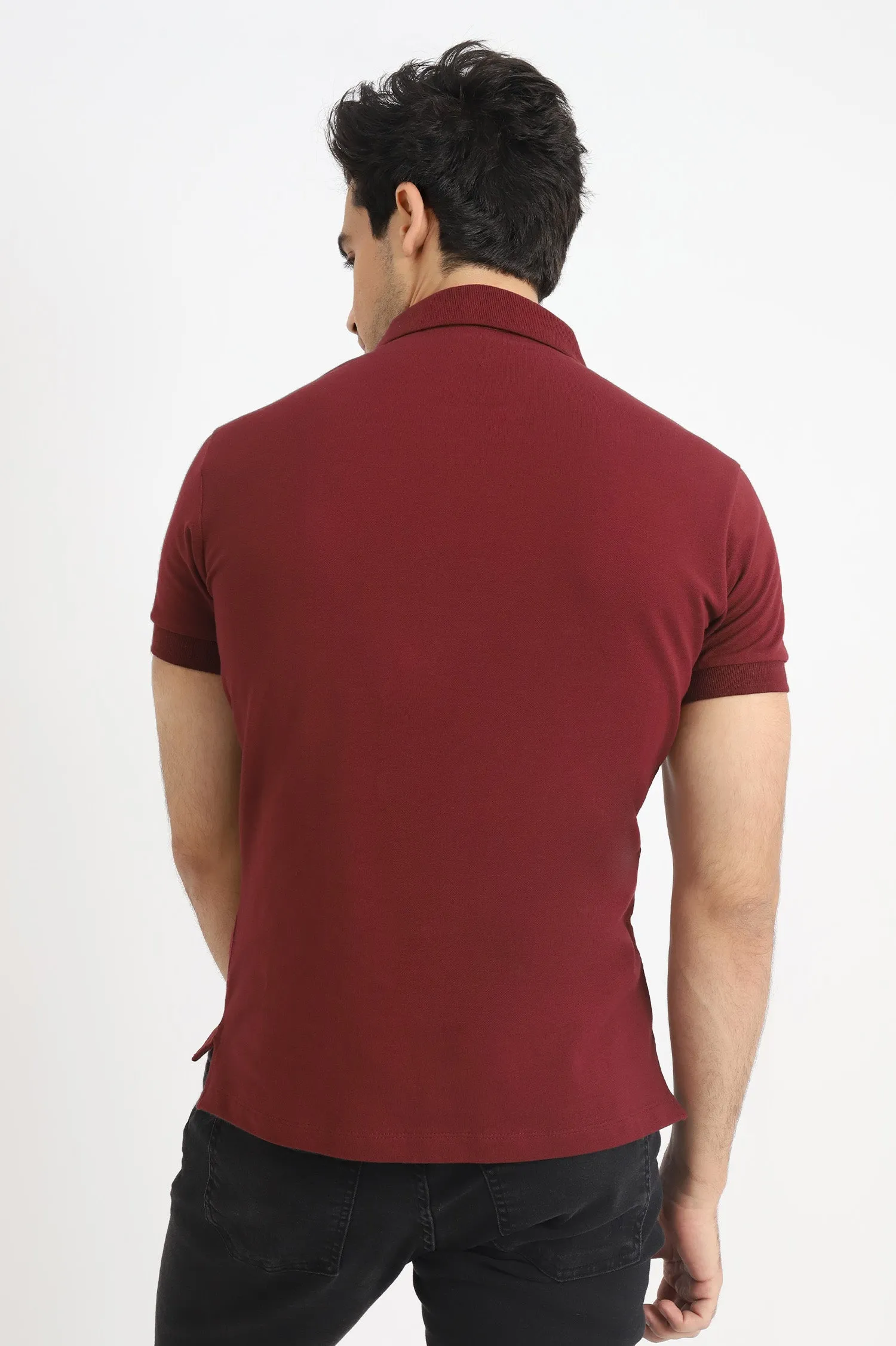 BASIC POLO SHIRT-MAROON