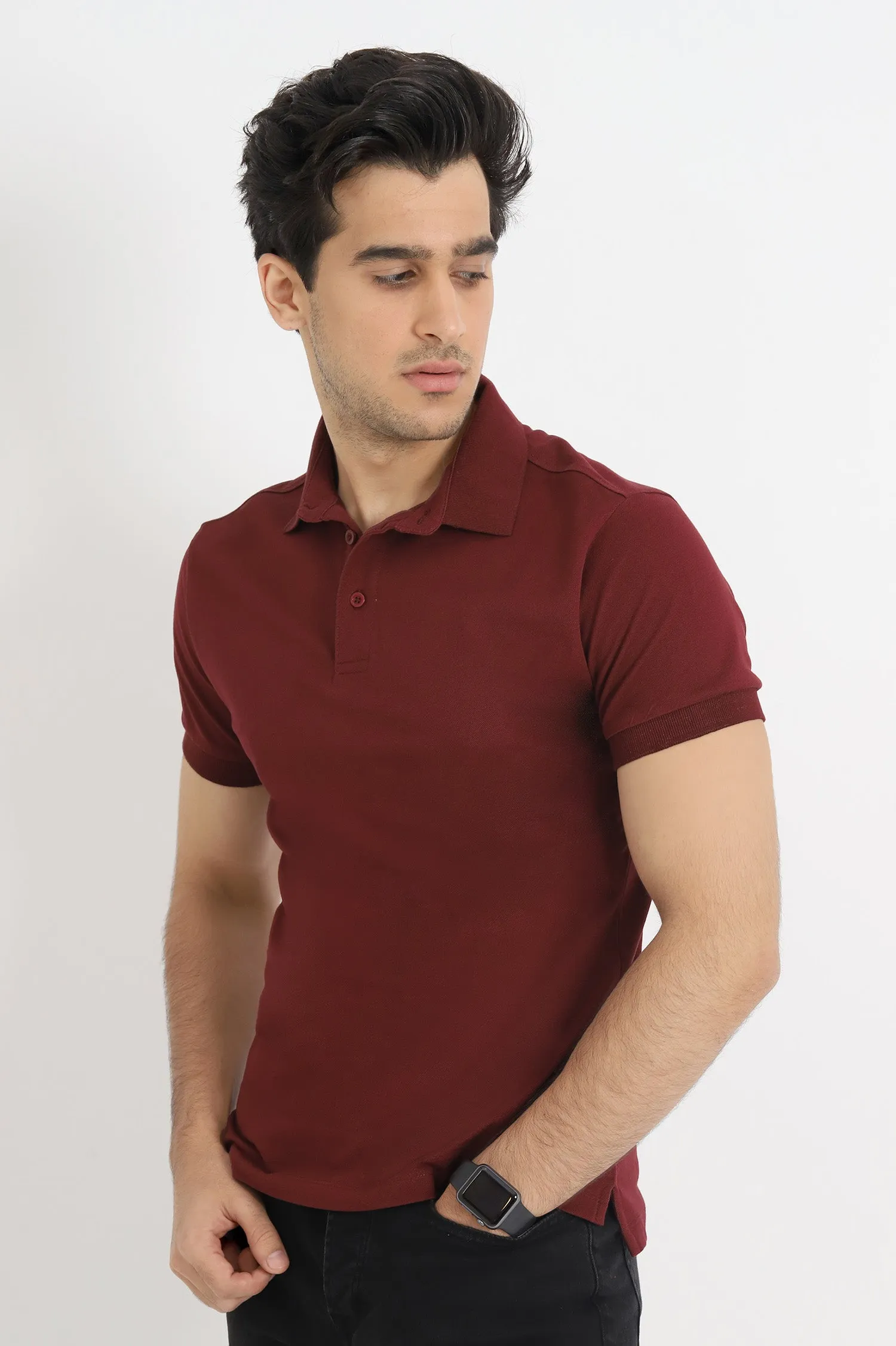 BASIC POLO SHIRT-MAROON