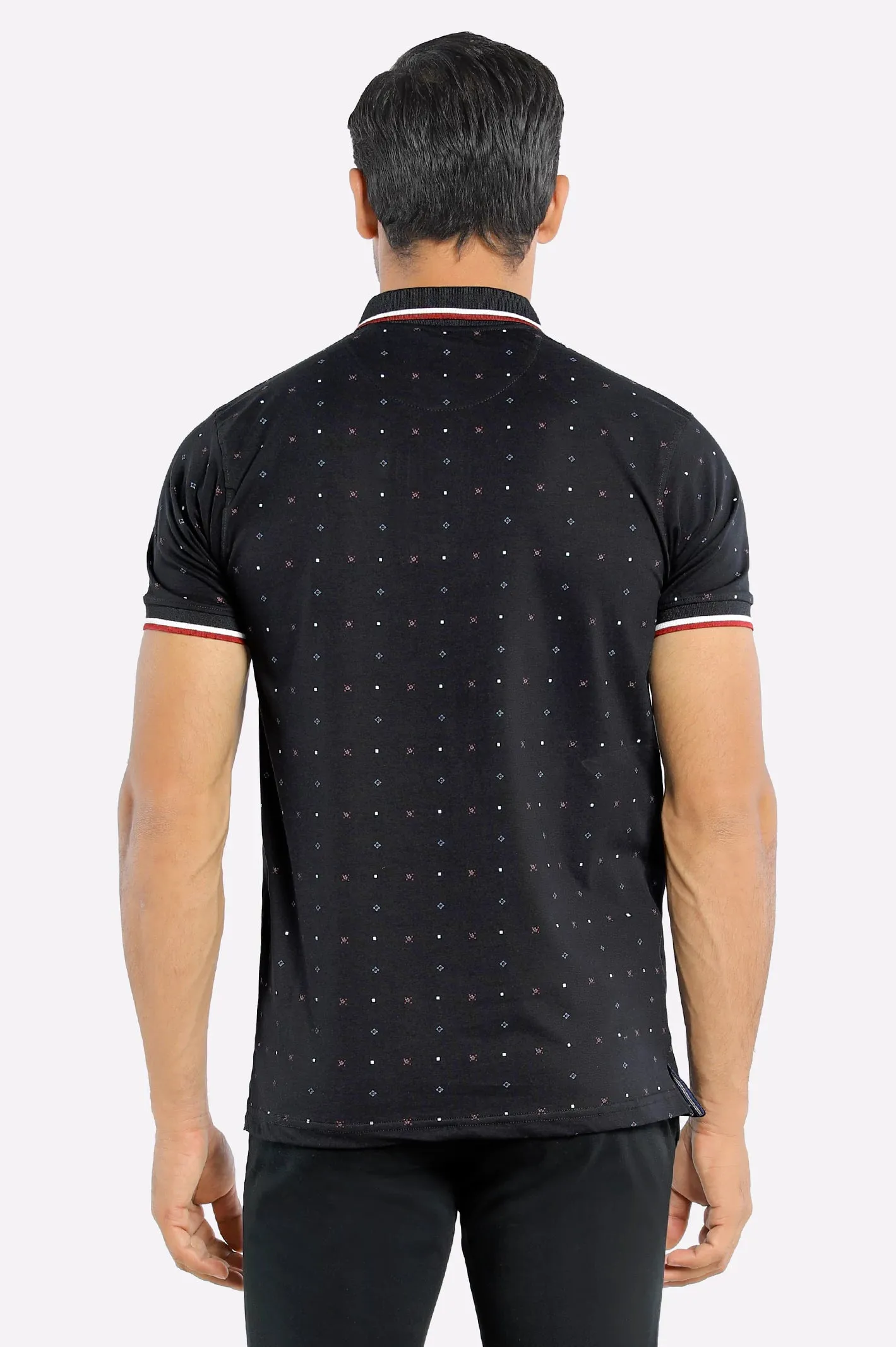 Black All Over Printed Polo