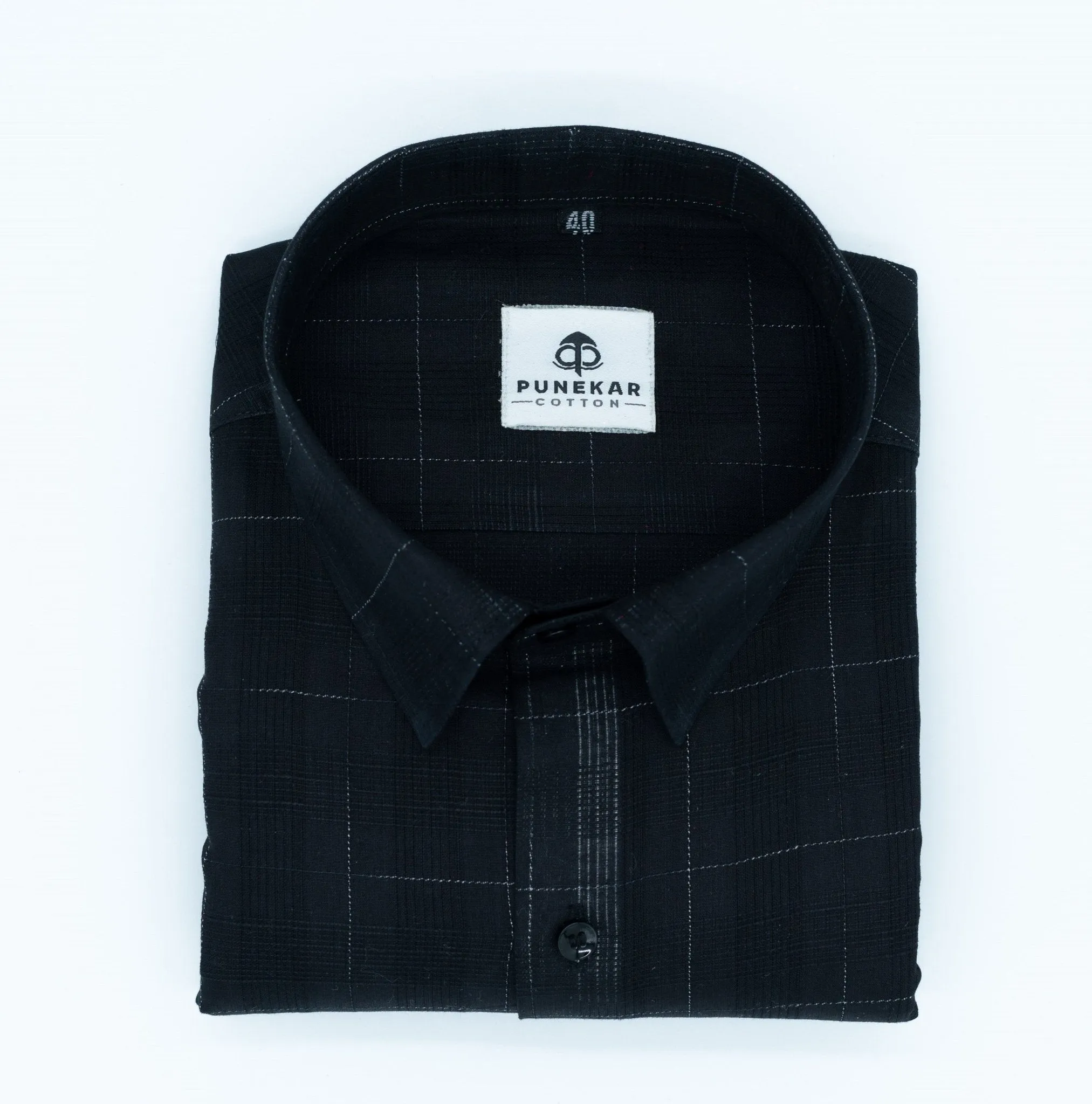 Black Color Pure Cotton Shirts For Men