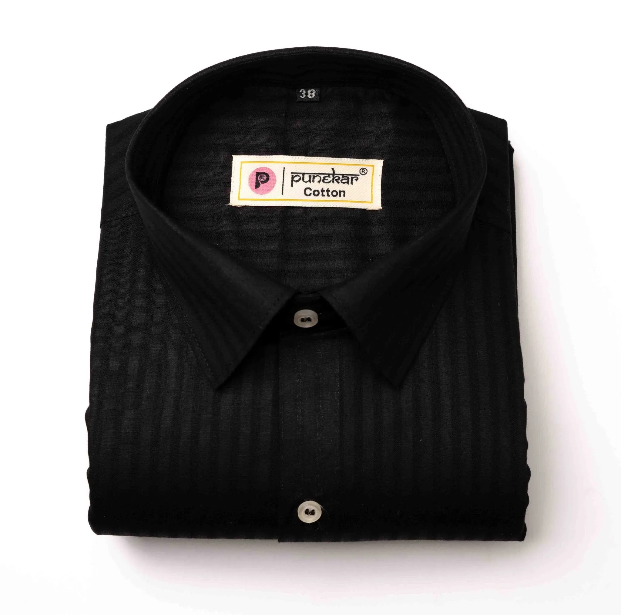 Black Color vertical Cotton stripe Shirt For Men