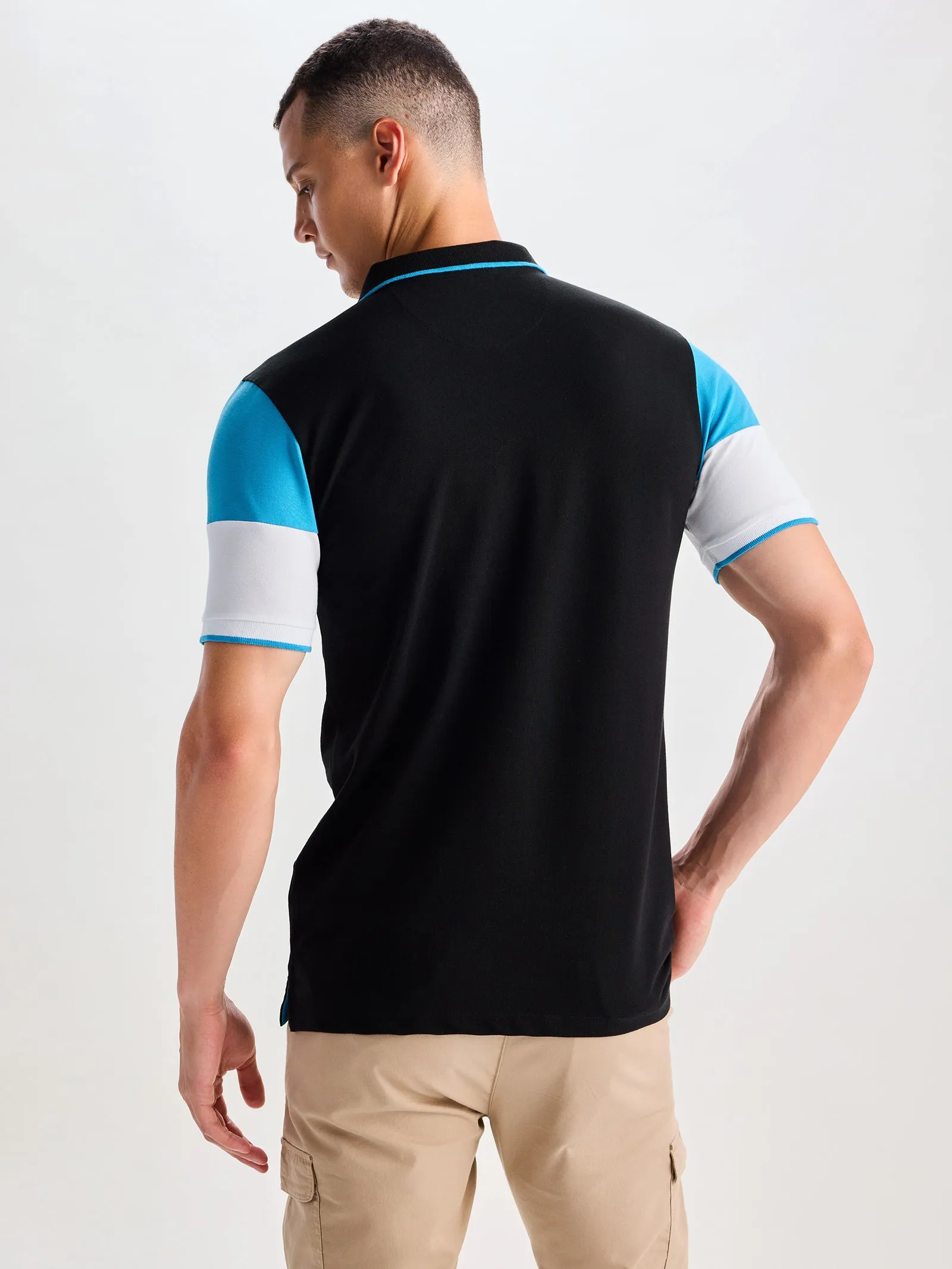 Black Stretch Polo T-Shirt