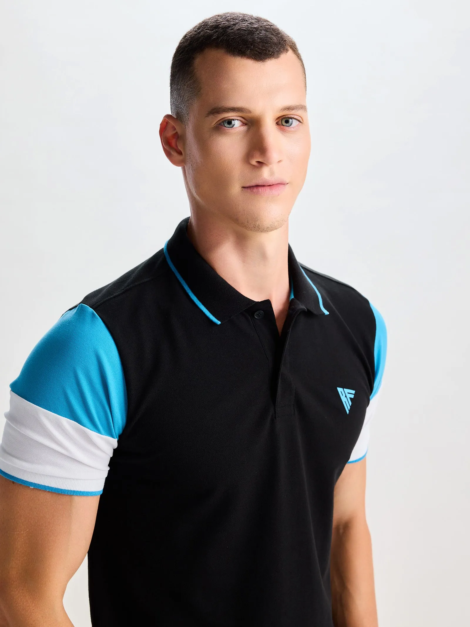 Black Stretch Polo T-Shirt