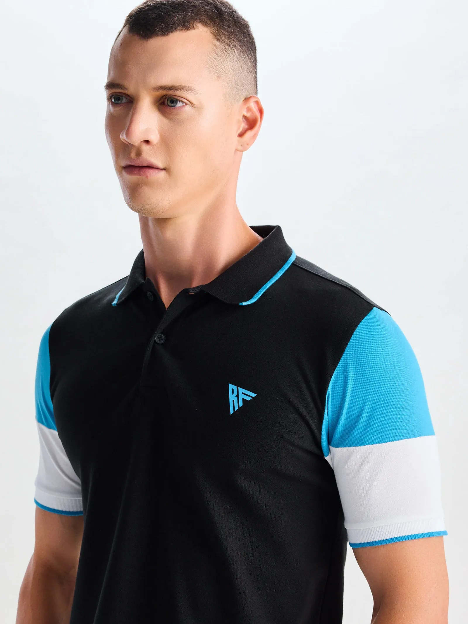 Black Stretch Polo T-Shirt