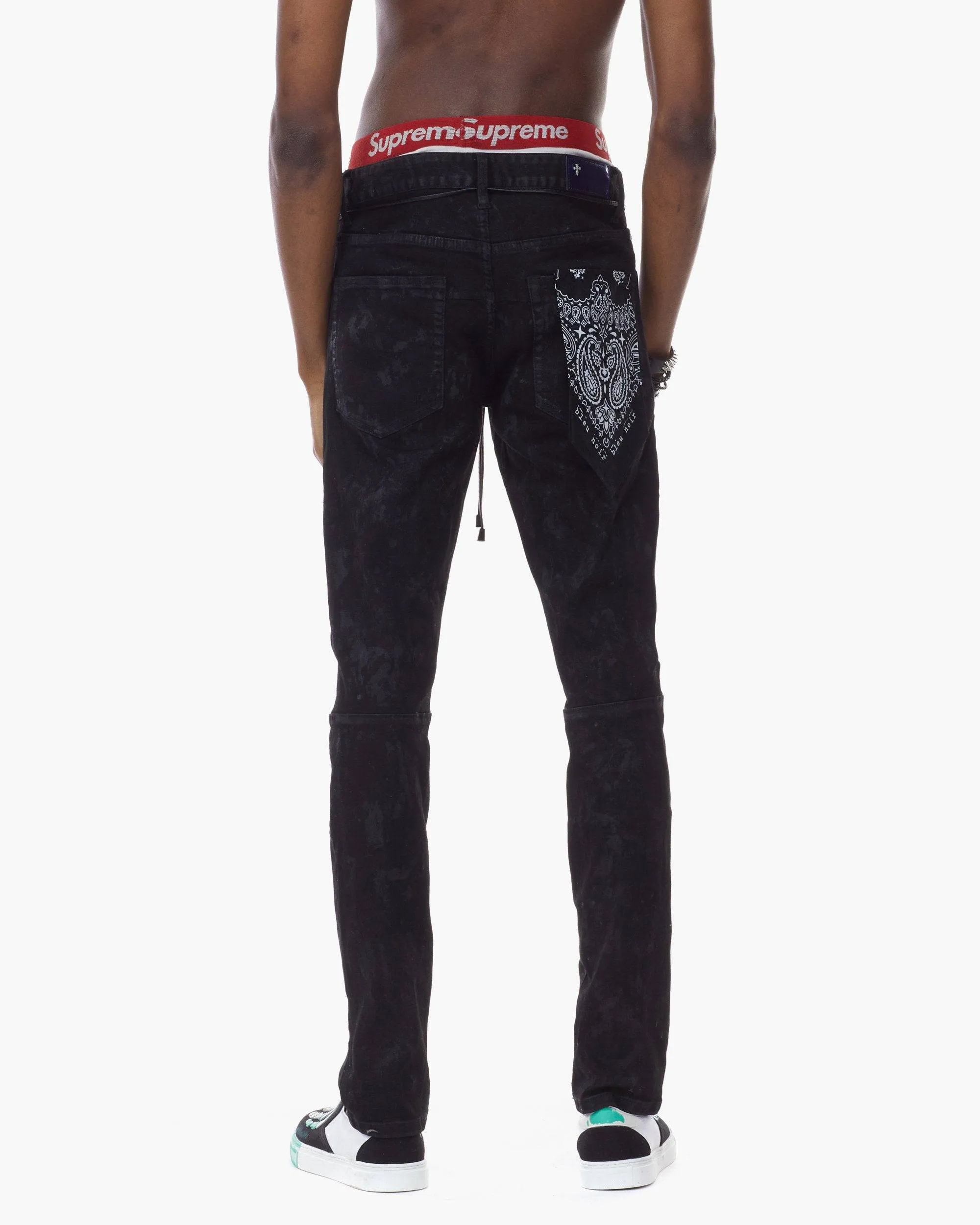 Bleunoir Painted Effect Ripoff Jeans - Steel Black