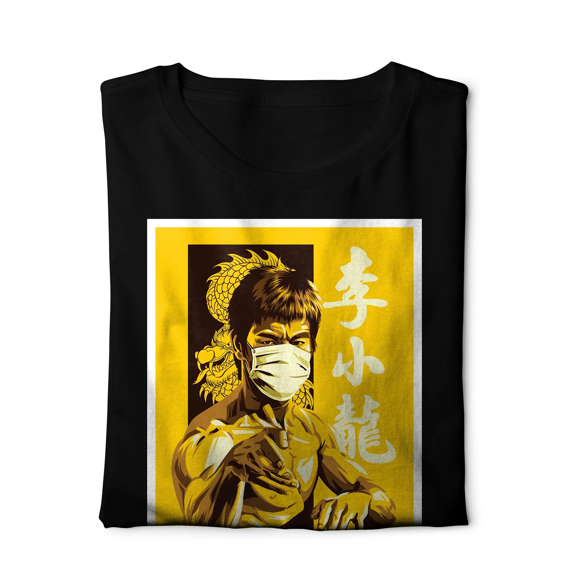 Bruce Lee Kung Flu - Digital Graphics Basic T-shirt Black