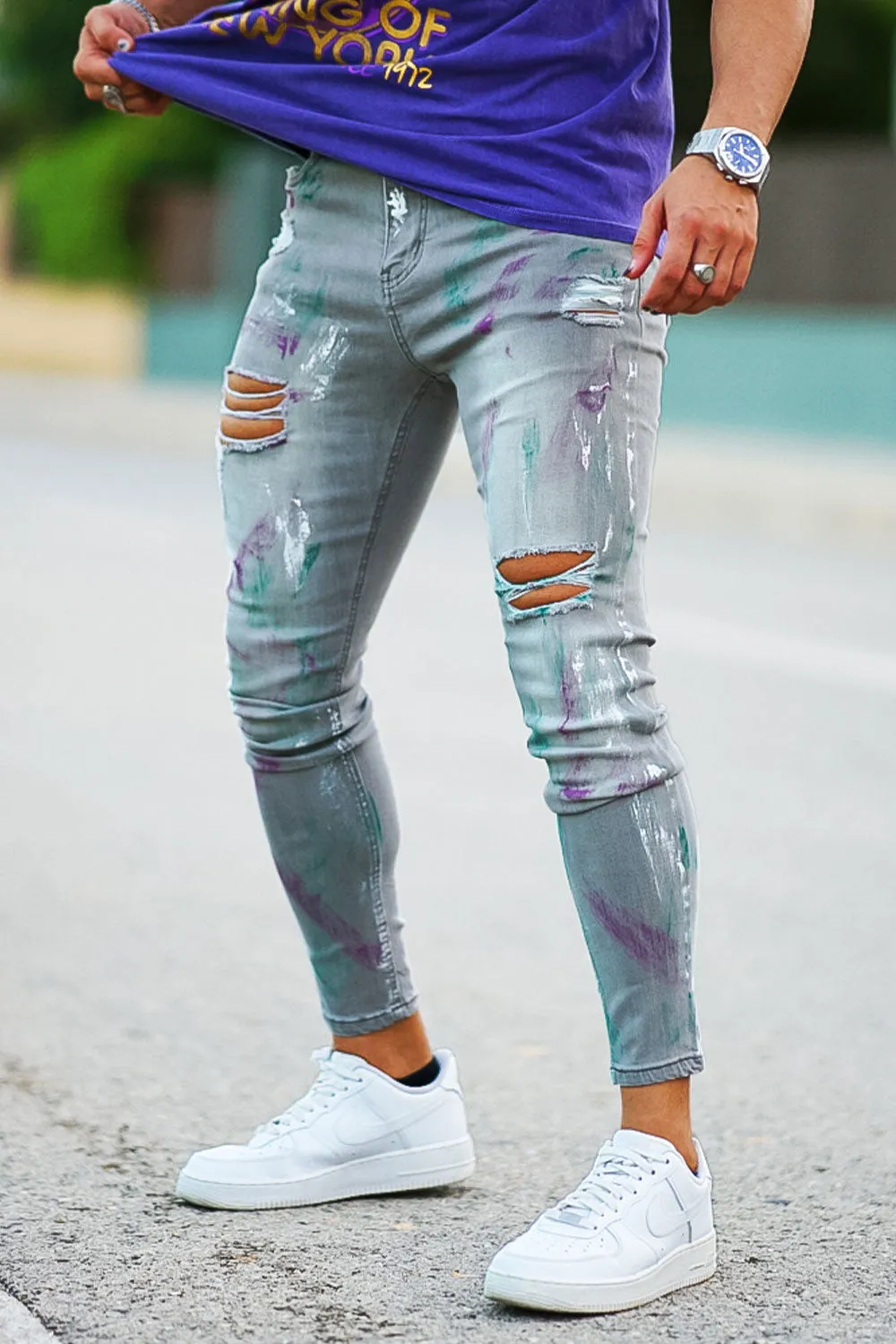 Buy $80 Free Shipping Paint Stretch Jean