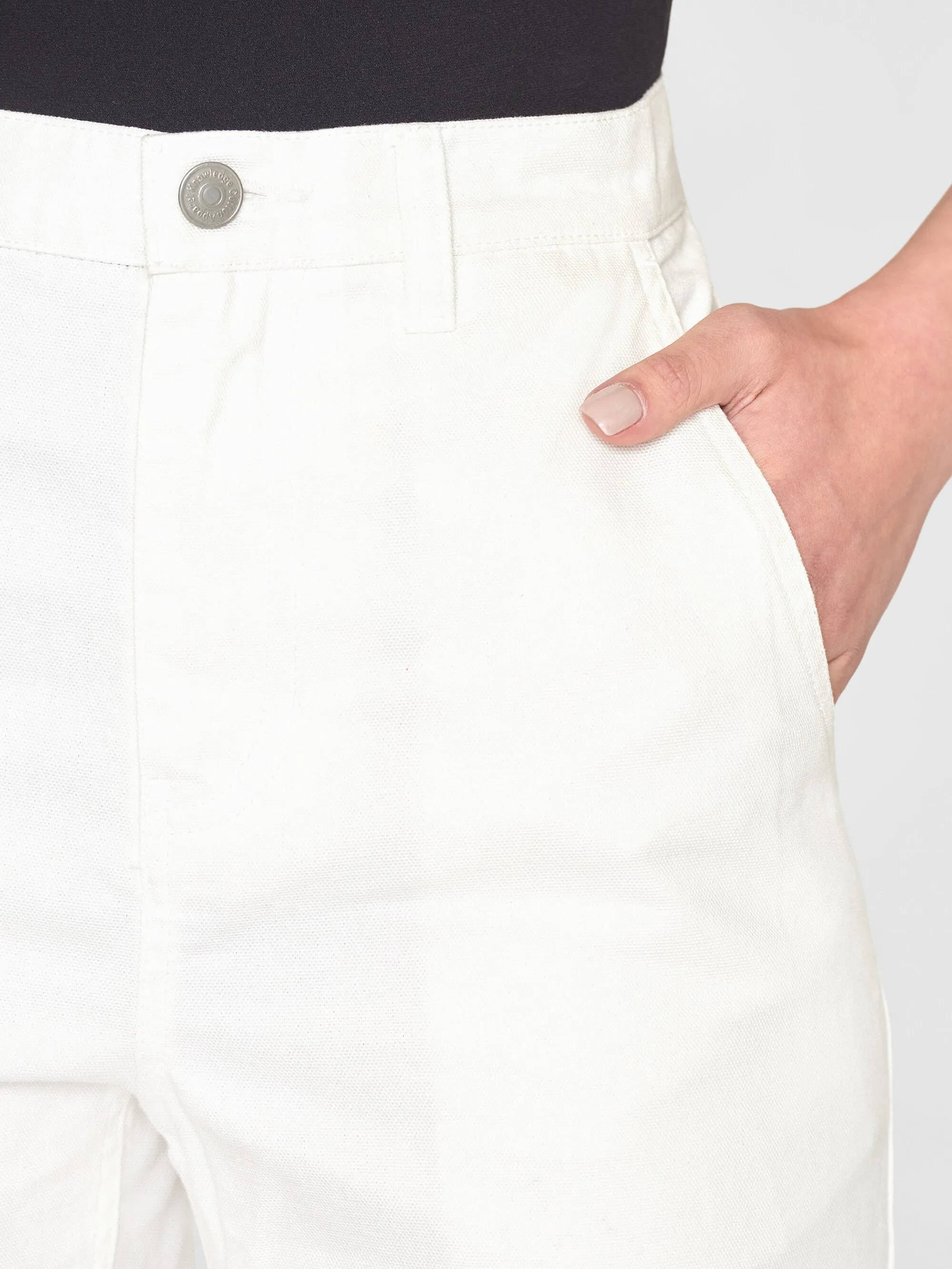 CALLA tapered canvas pant - Star White