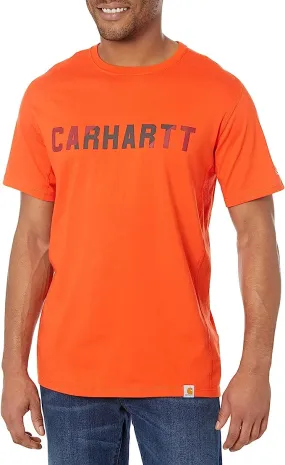 Carhartt Men's  Force Relaxed Fit Midweight Short-Sleeve Block Logo Graphic T-Shirt