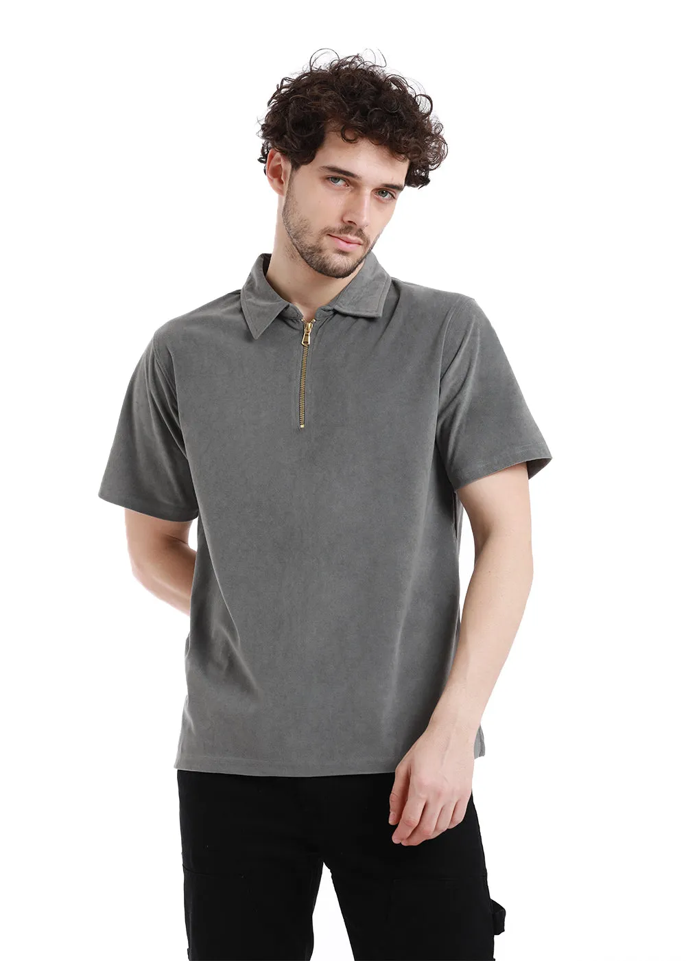 Chiseled Stone Zip polo T-shirt