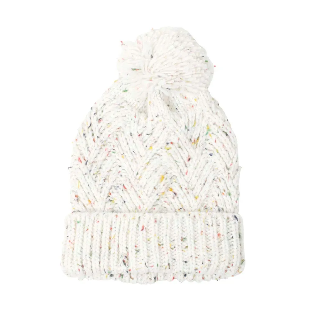 Confetti Knit Pom Pom Beanie Hat