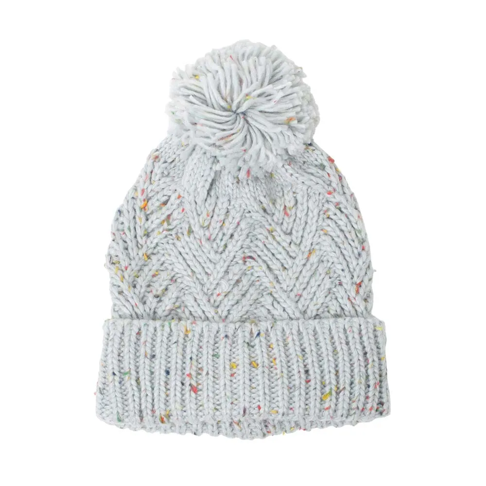 Confetti Knit Pom Pom Beanie Hat