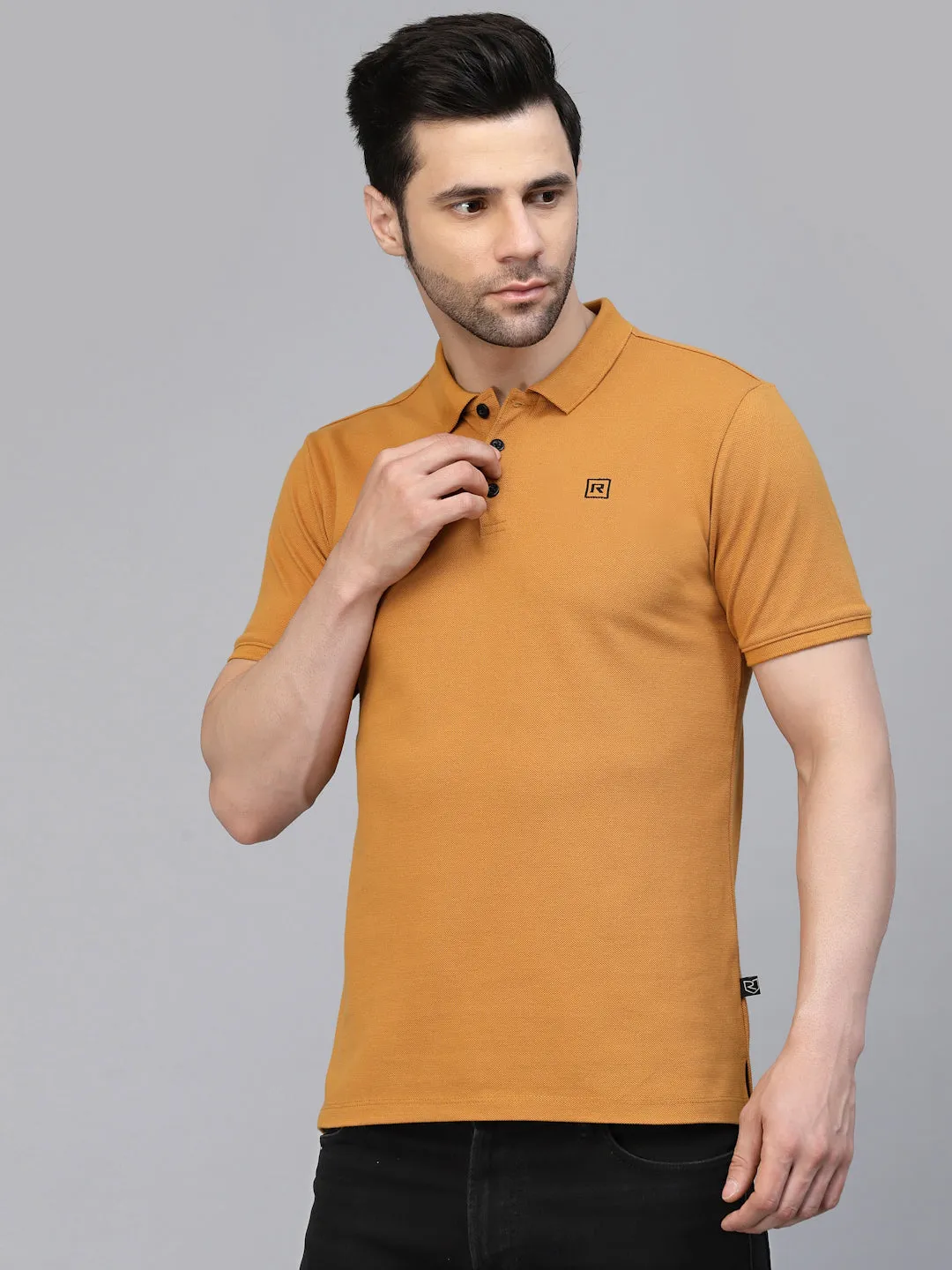 Cotton Solid Half Sleeves Polo T-Shirt