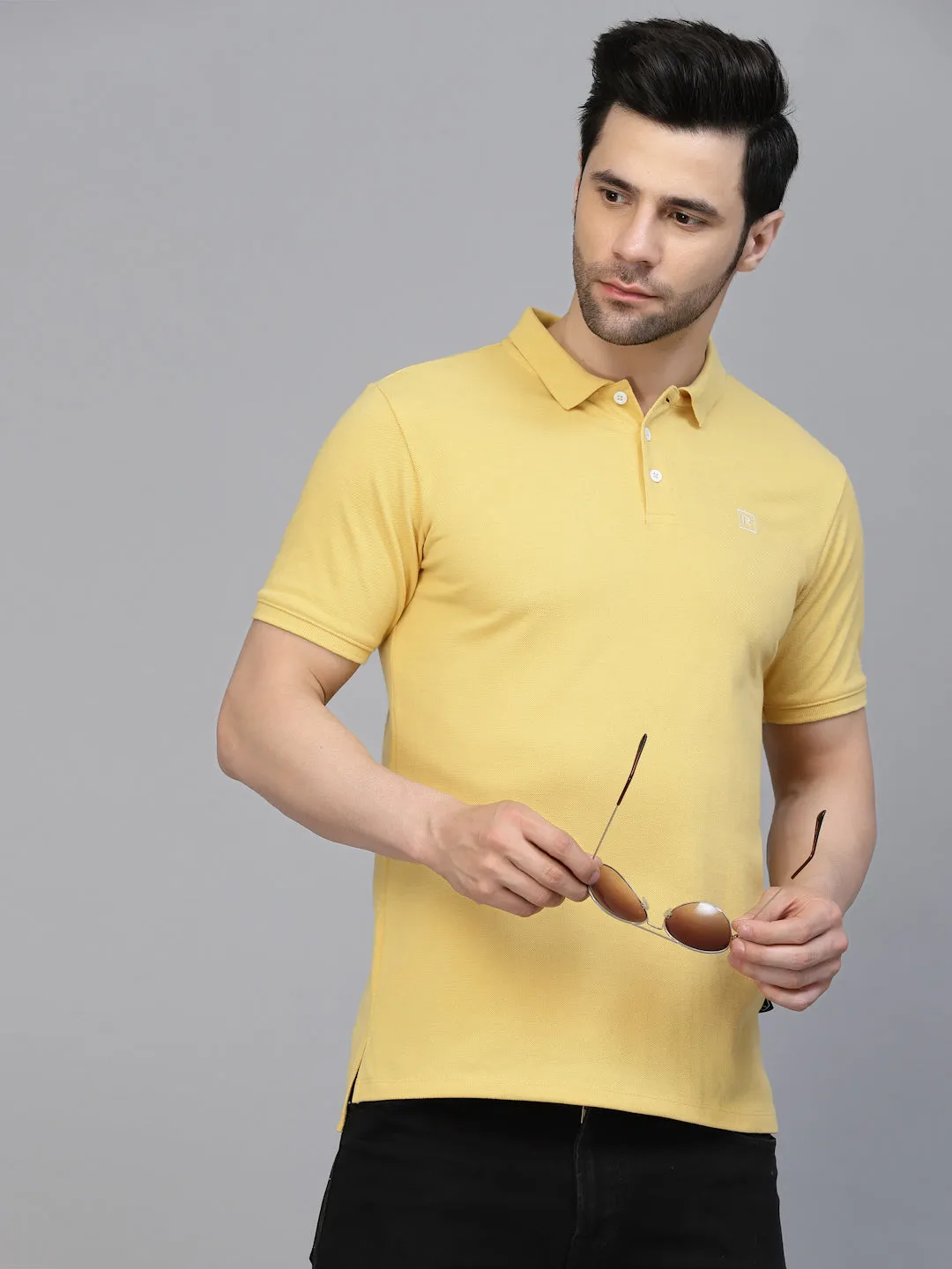 Cotton Solid Half Sleeves Polo T-Shirt