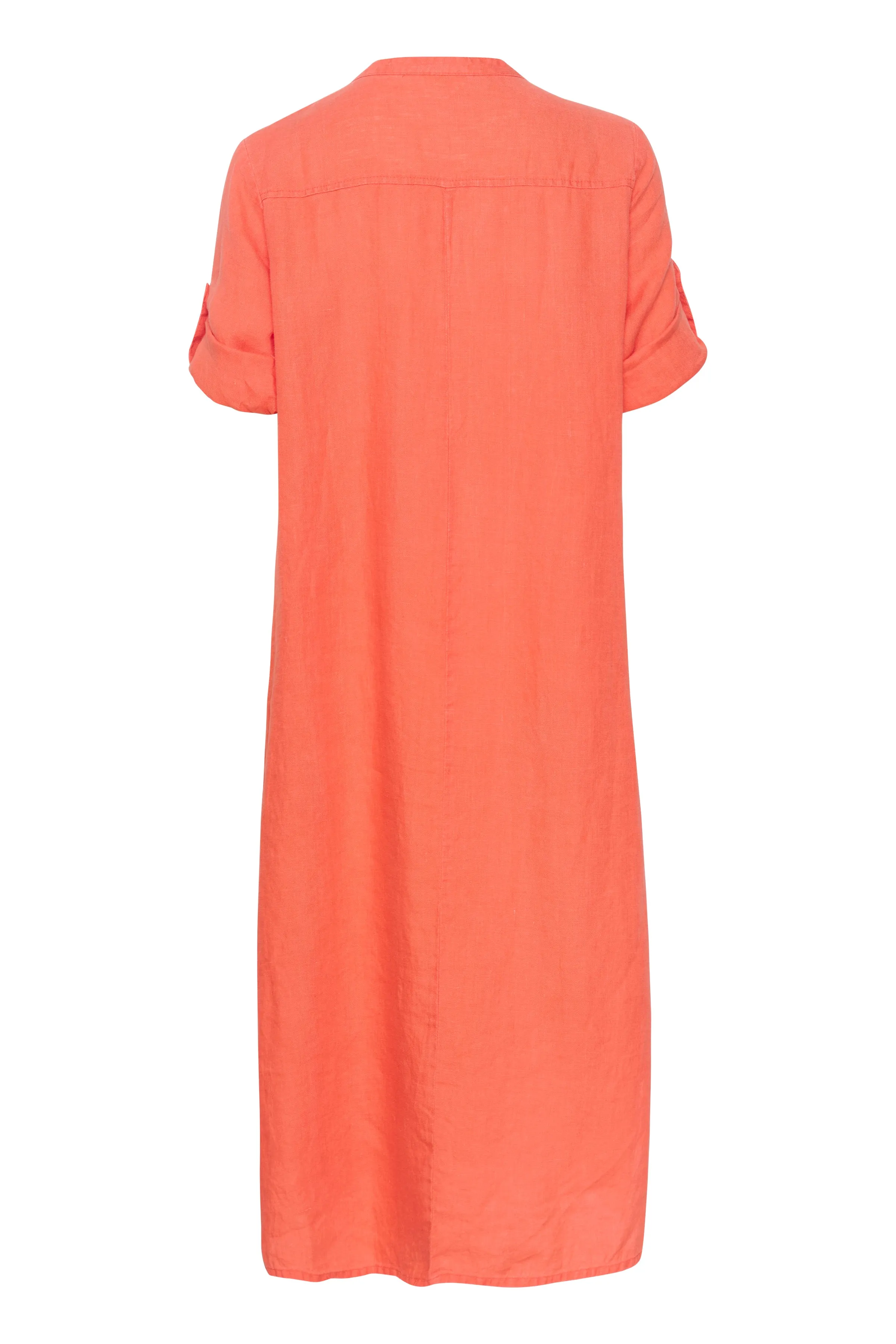 Cream CRBellis Linen Dress | Hot Coral