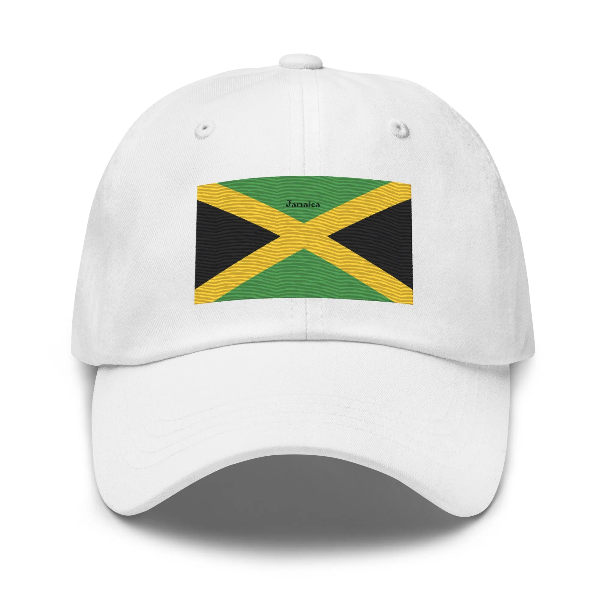 Dad Hat Embroidered With Jamaican Flag