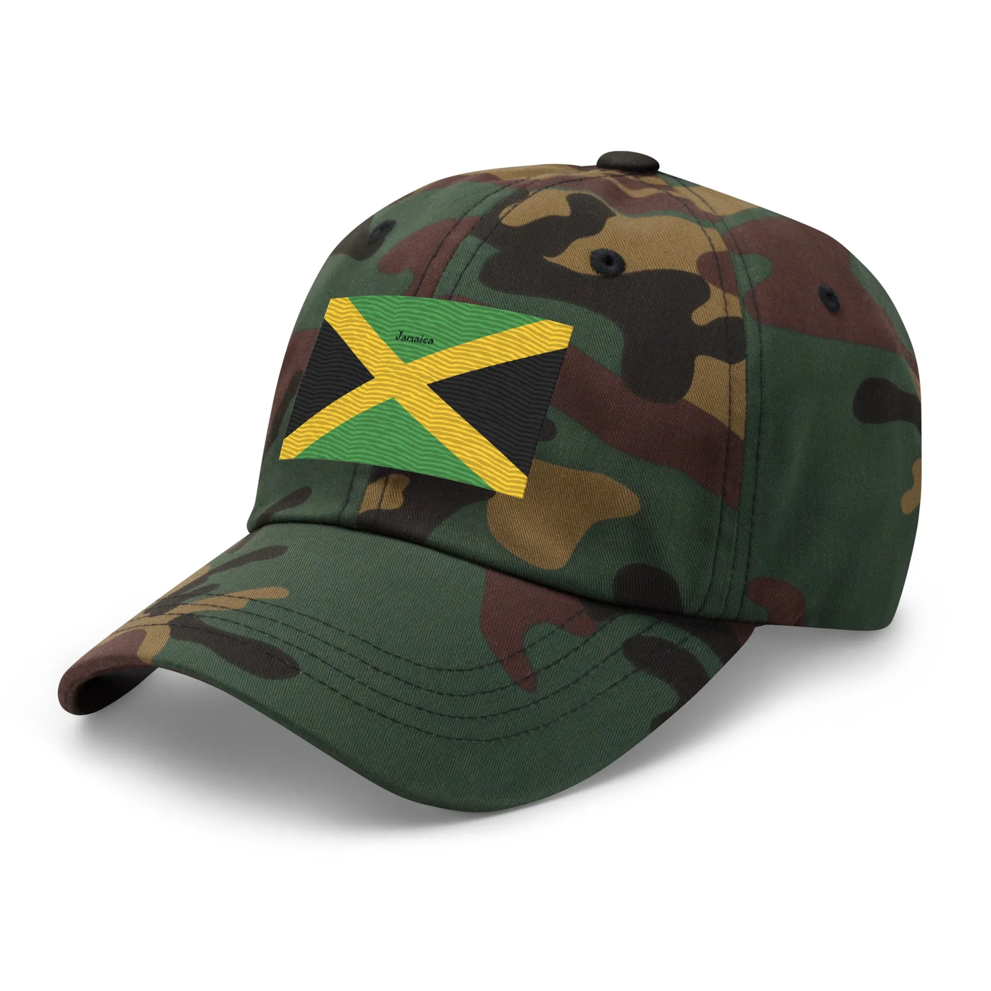 Dad Hat Embroidered With Jamaican Flag