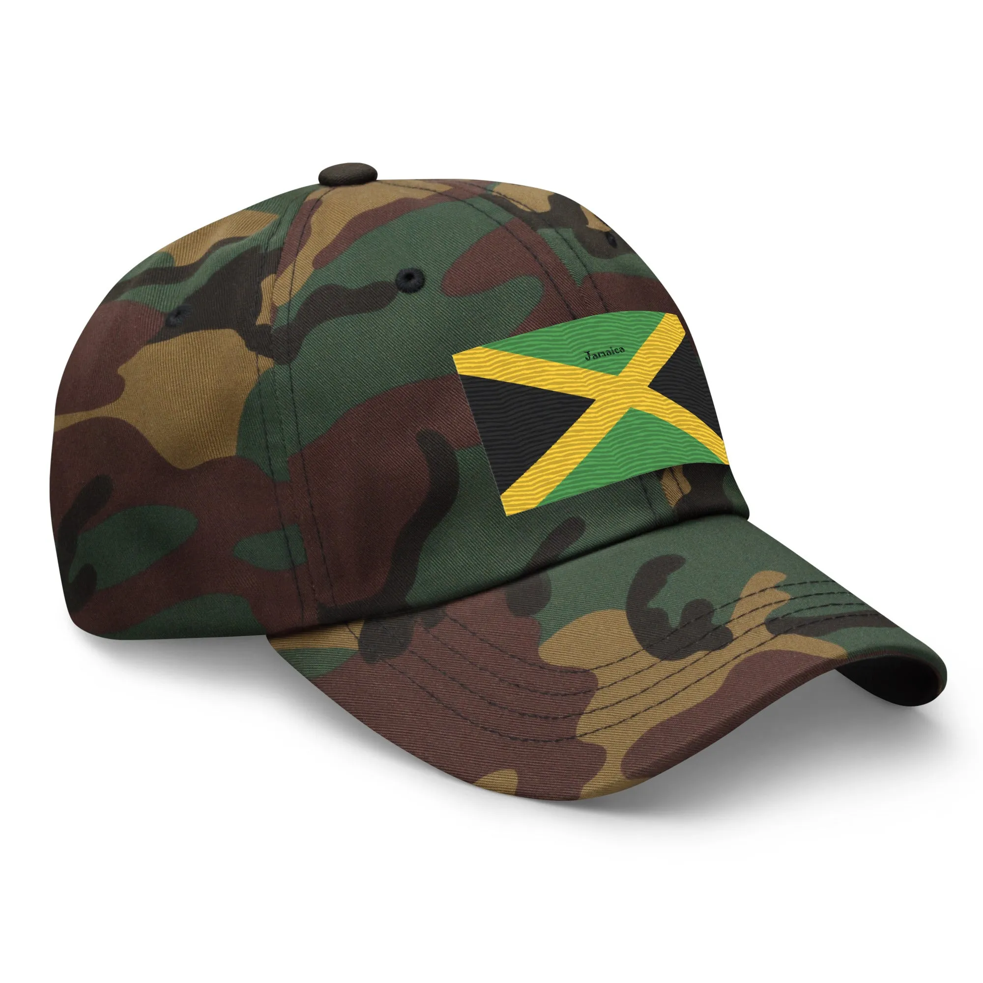 Dad Hat Embroidered With Jamaican Flag