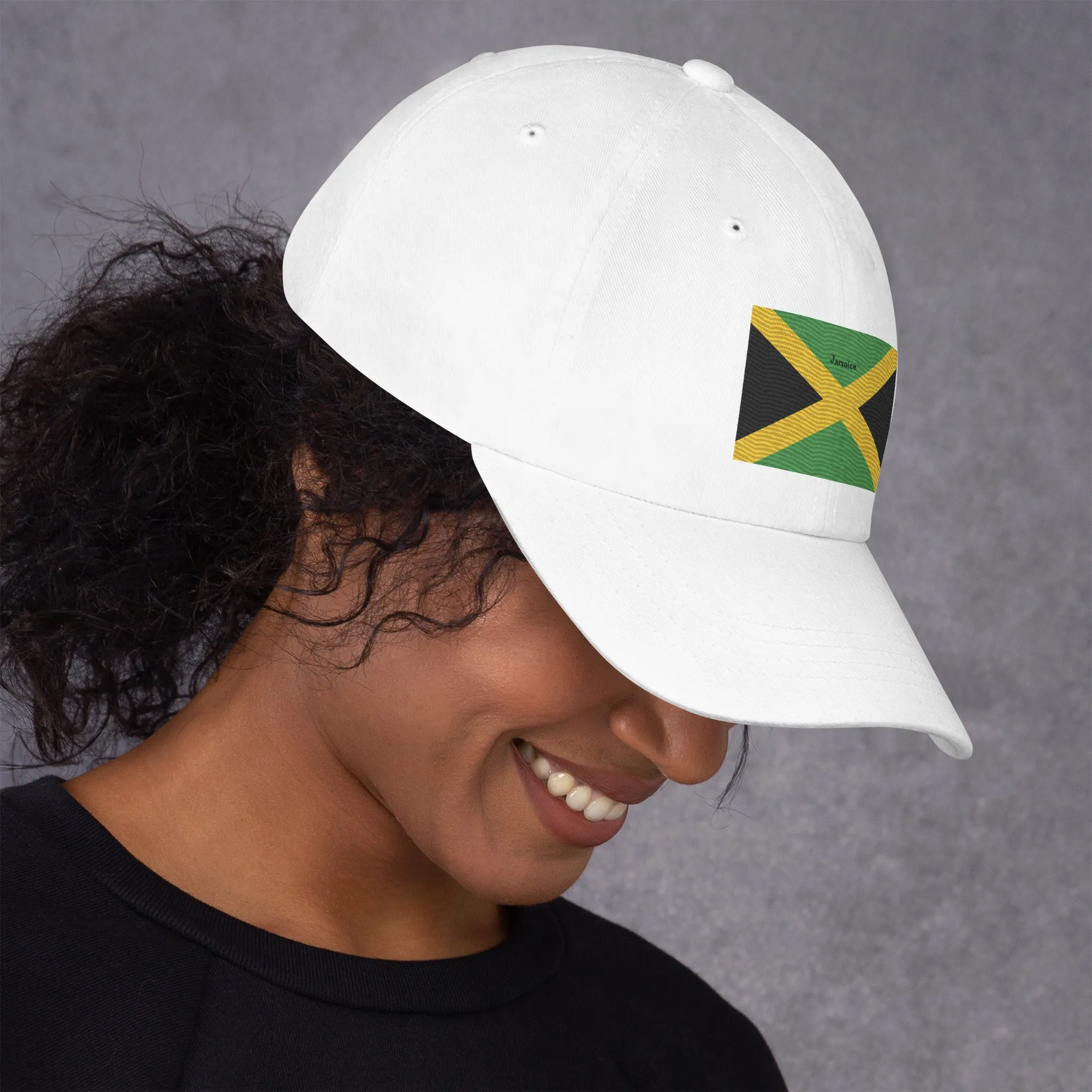 Dad Hat Embroidered With Jamaican Flag