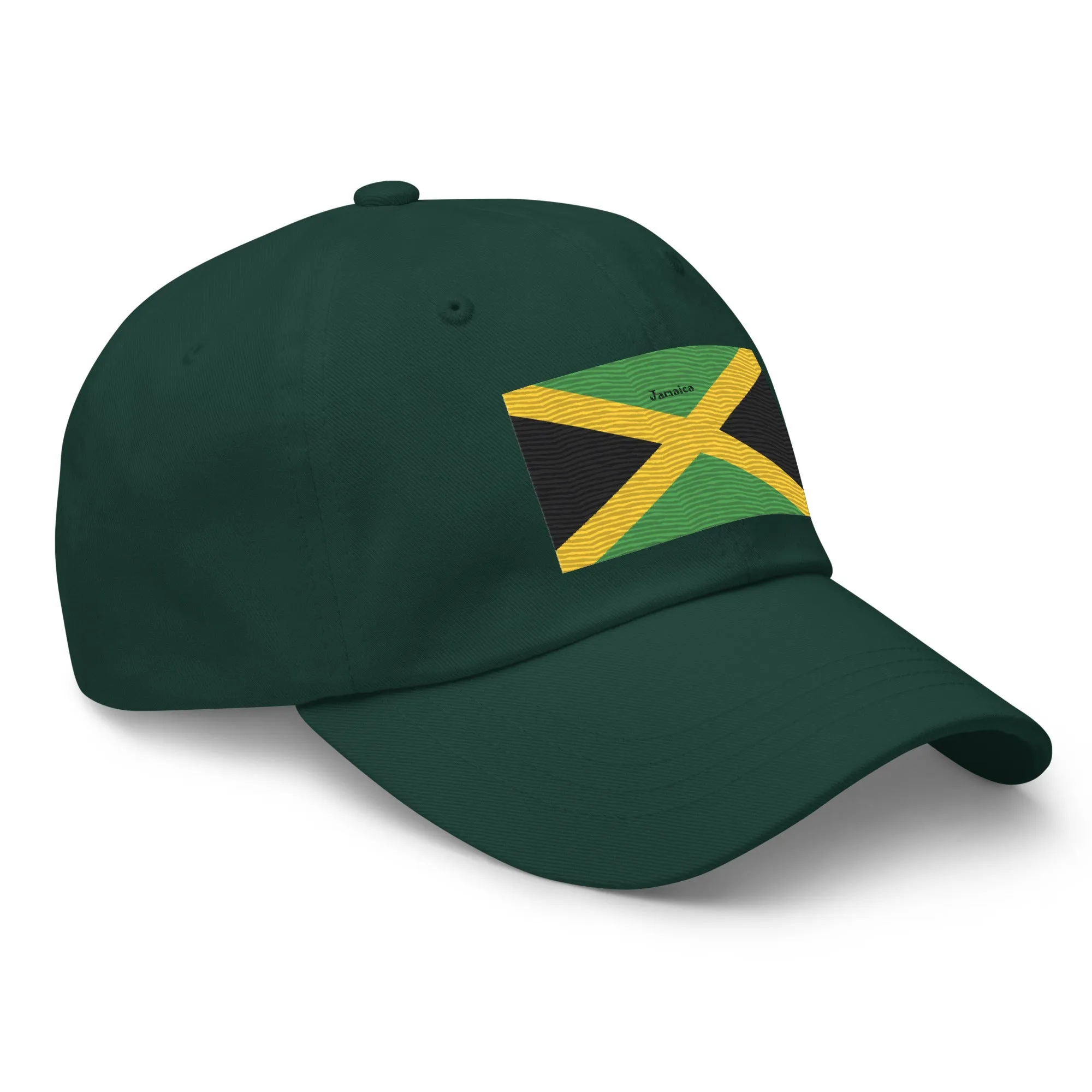 Dad Hat Embroidered With Jamaican Flag