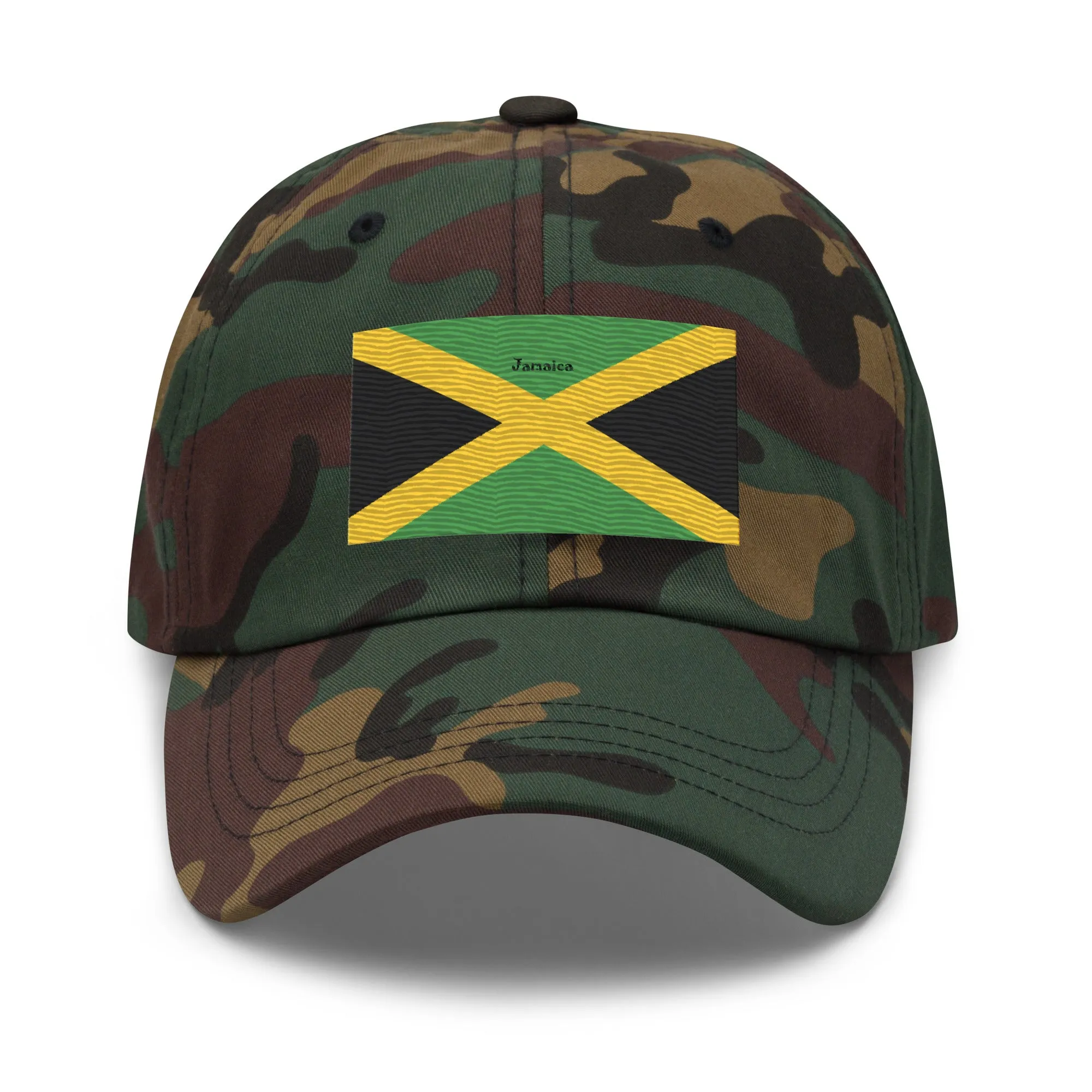 Dad Hat Embroidered With Jamaican Flag