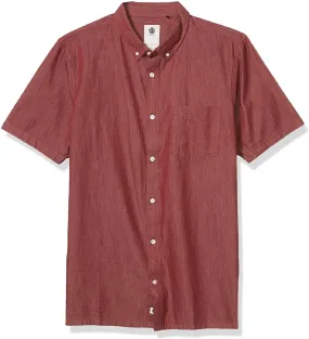 Element Men's Vega Short Sleeve Woven Cotton Shirts, Port, XXL