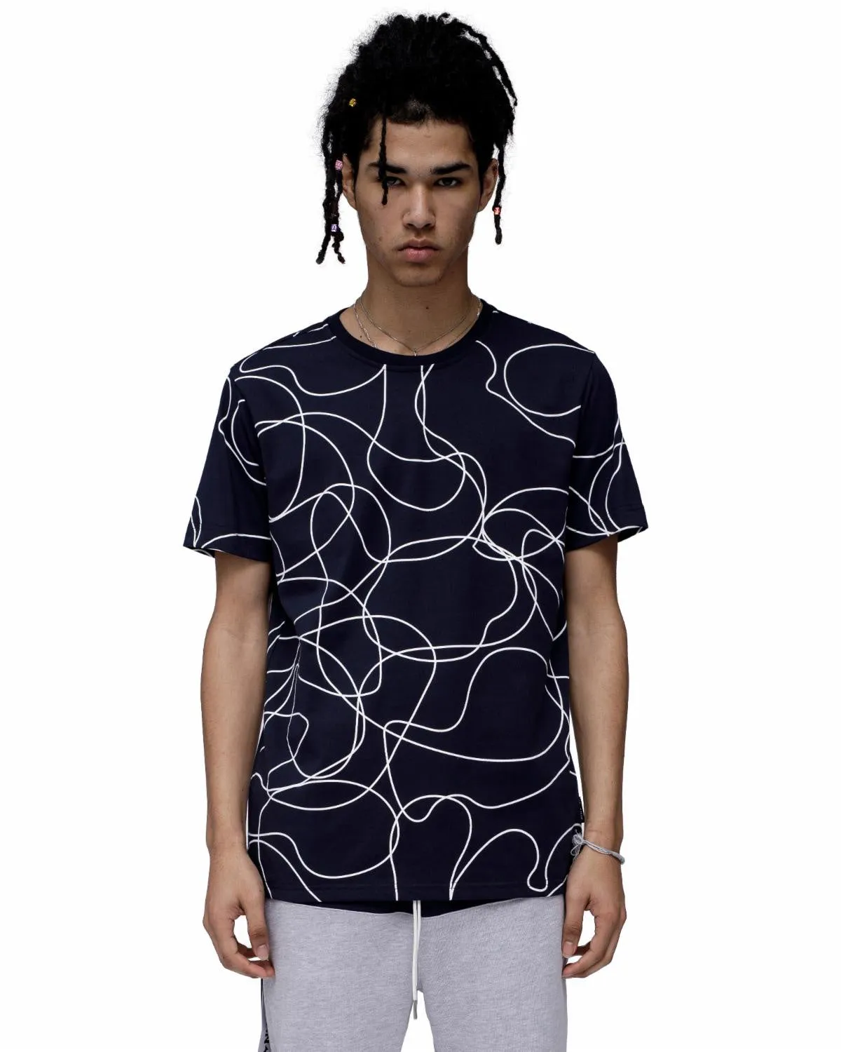 Everett Pattern Tee (Navy) /D6