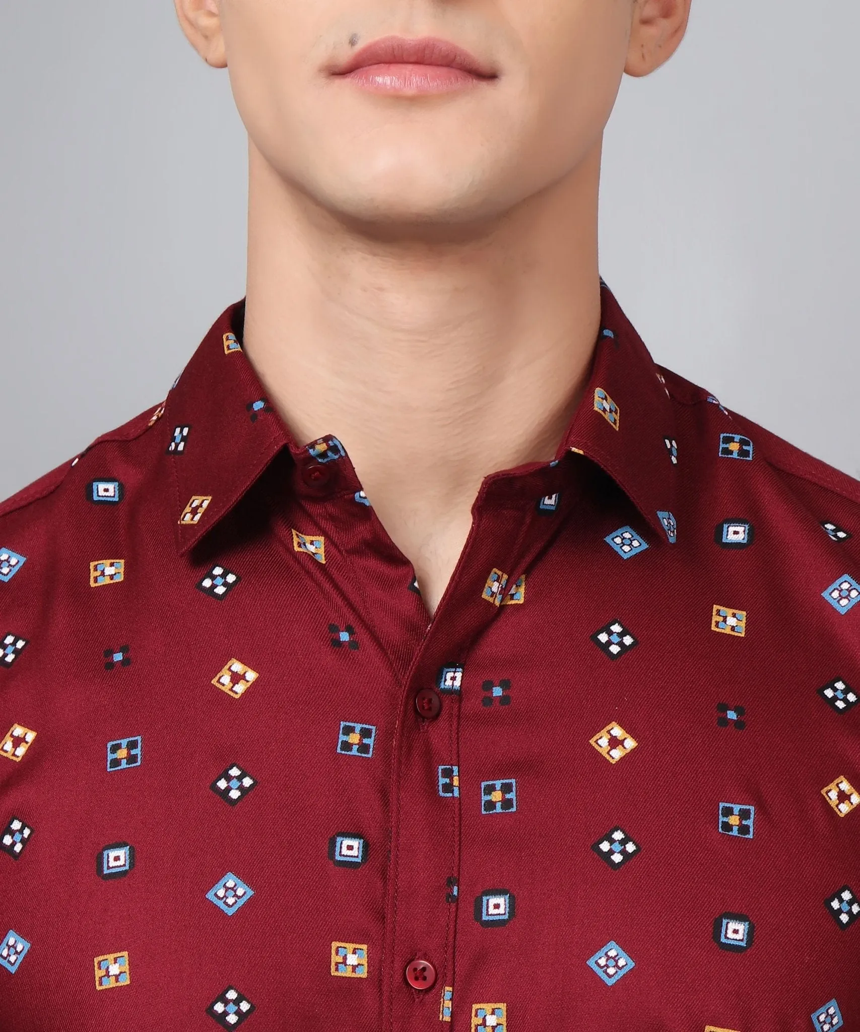 Fancy Trybuy Premium Printed Cotton  Button-Up Shirt for Men