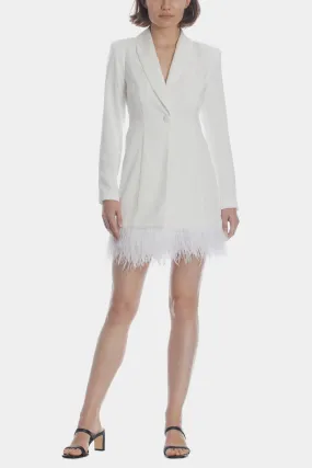 Feathered Tuxedo Dress