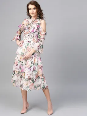 Floral Printed Chiffon Dress