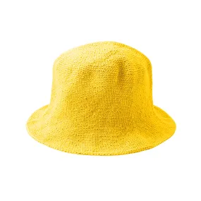 FLORETTE Crochet Bucket Hat, in Yellow