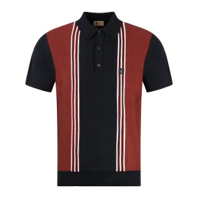 Gabicci Vintage Eden Knit Polo Shirt Navy