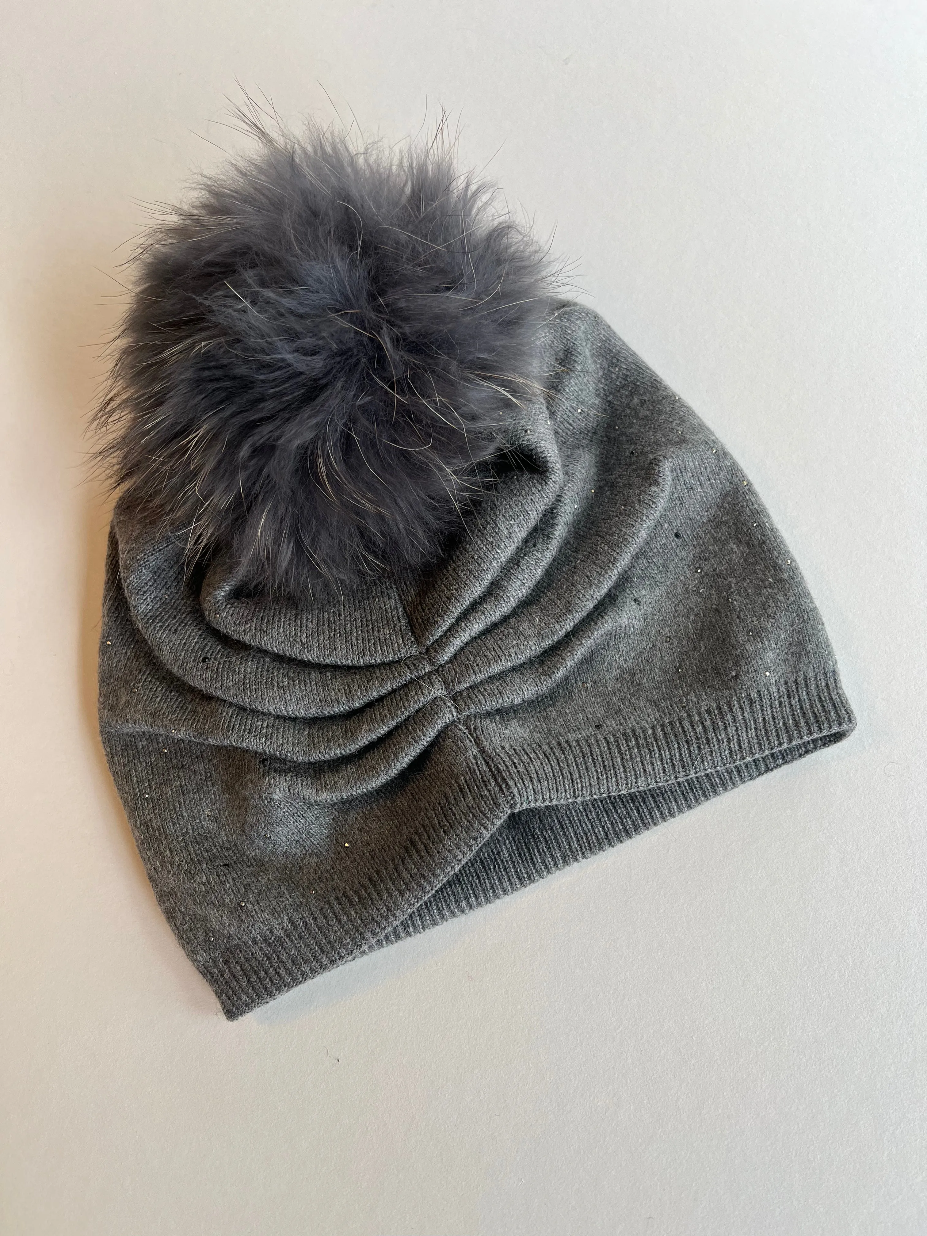 Grey Italian Toque | Tiny Crystals