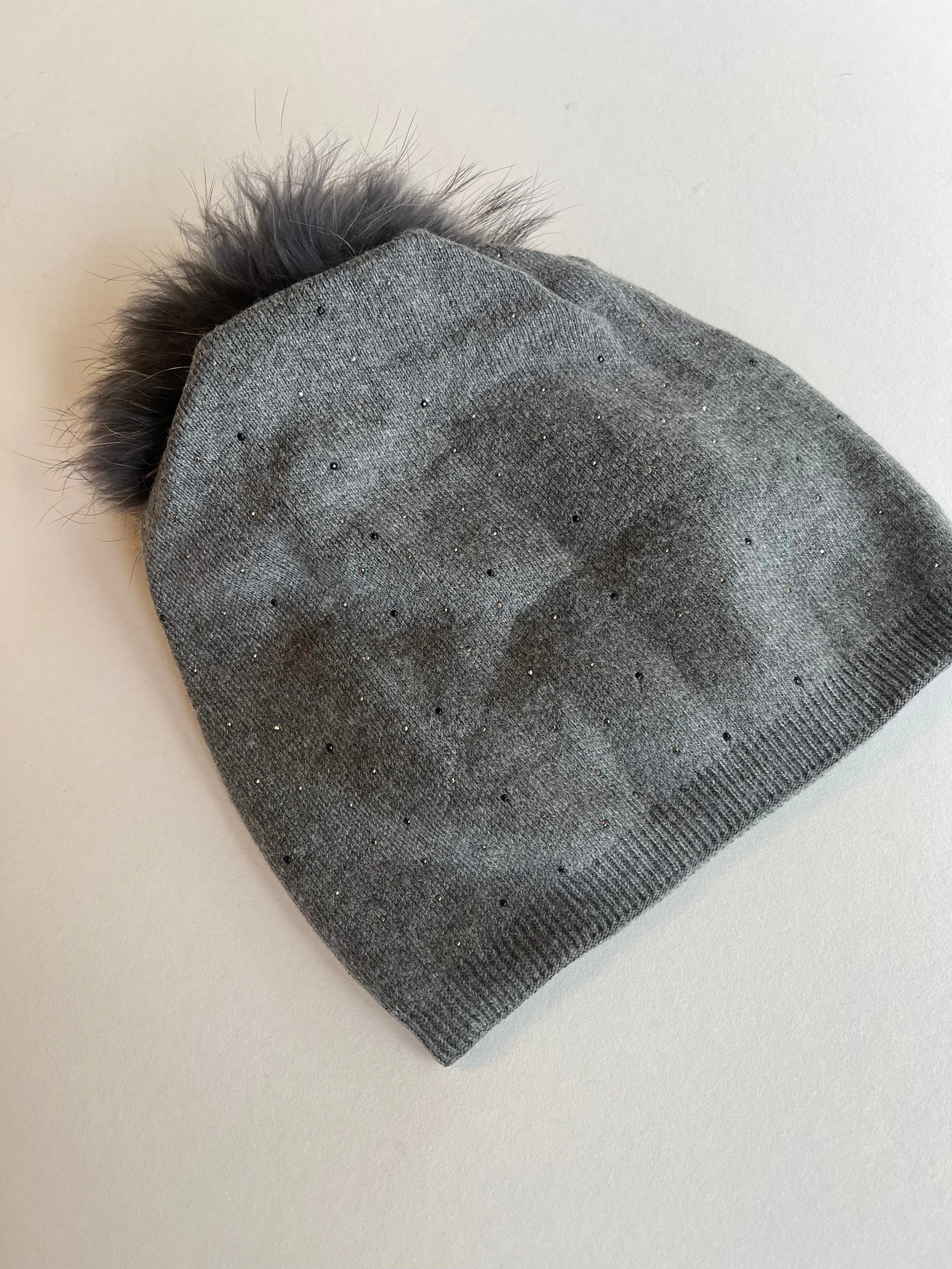 Grey Italian Toque | Tiny Crystals