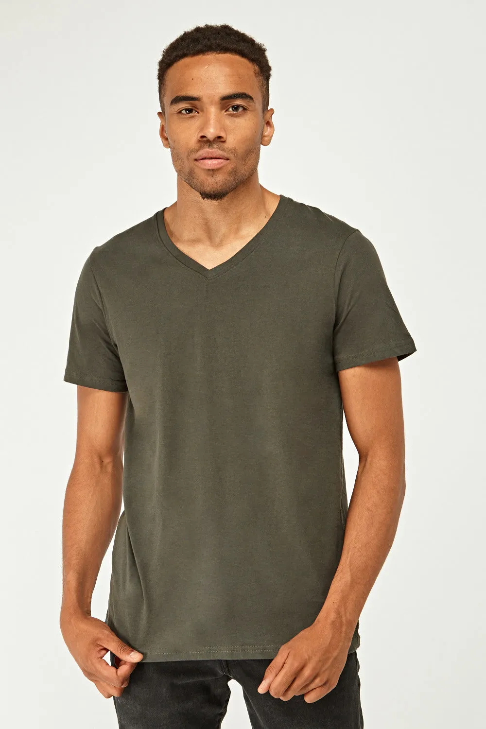 Heavyweight V-Neck Plain Athletic Fit T-Shirt