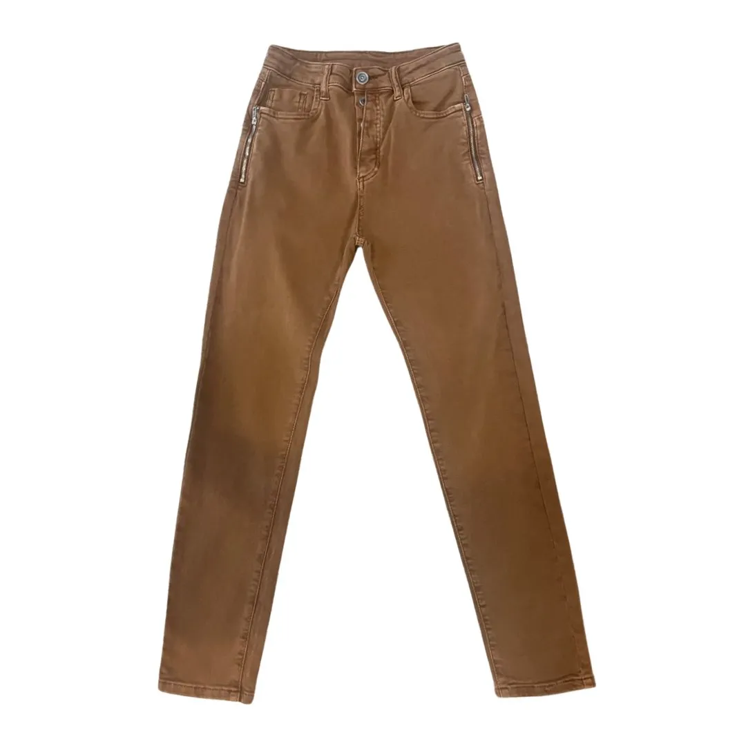 High Rise Denim in Cognac