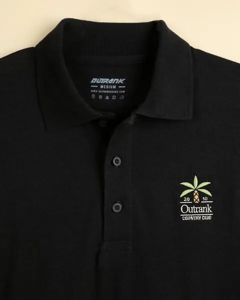 Keep On Swinging Golf Polo Shirt- Black