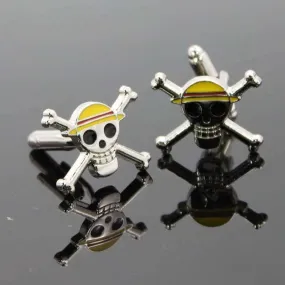 King of Pirates Straw Hat Pirates Skull Head Swank Cufflinks