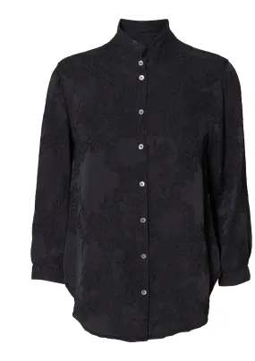 Lauren Blouse Black Silk Jacquard