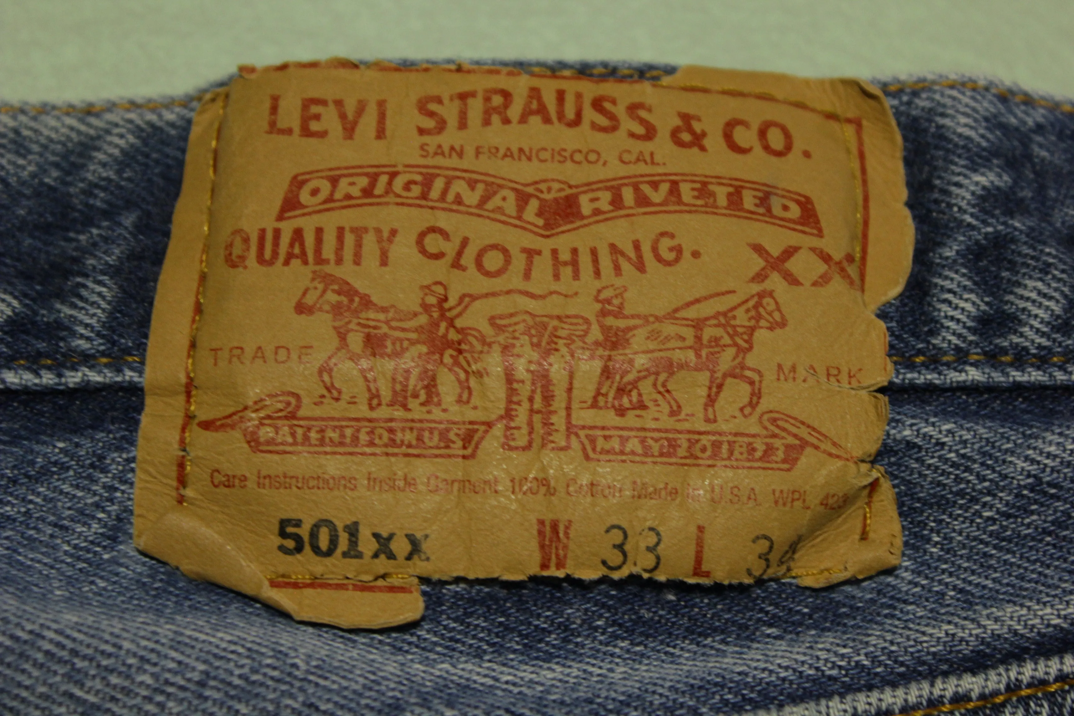 Levis Button Fly 501XX Vintage 90's USA Made Distressed Denim Jeans