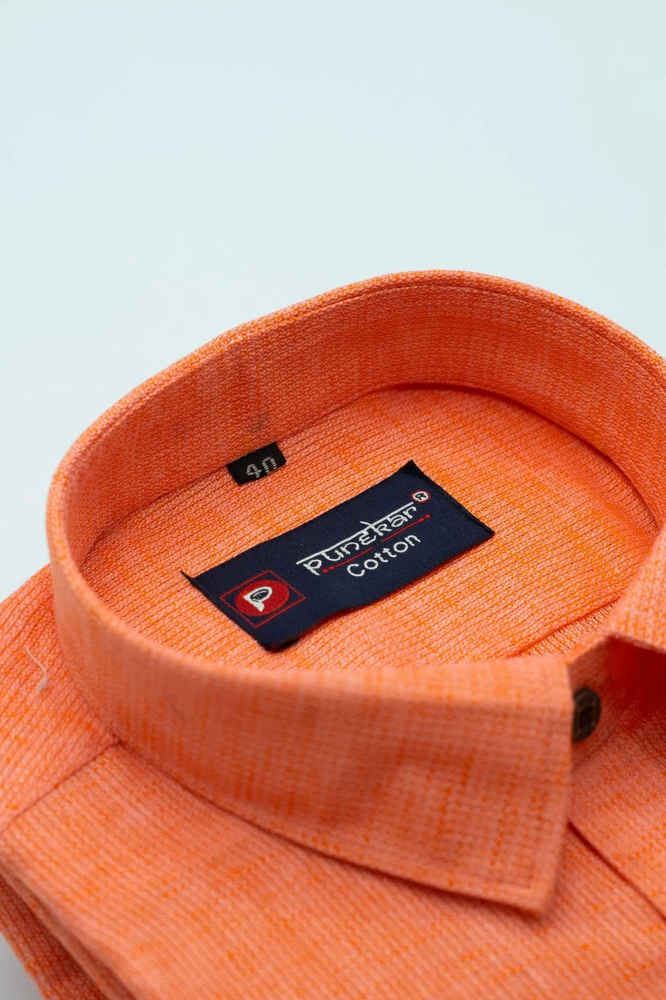 Light Orange Color Combed Cotton Shirts For Men