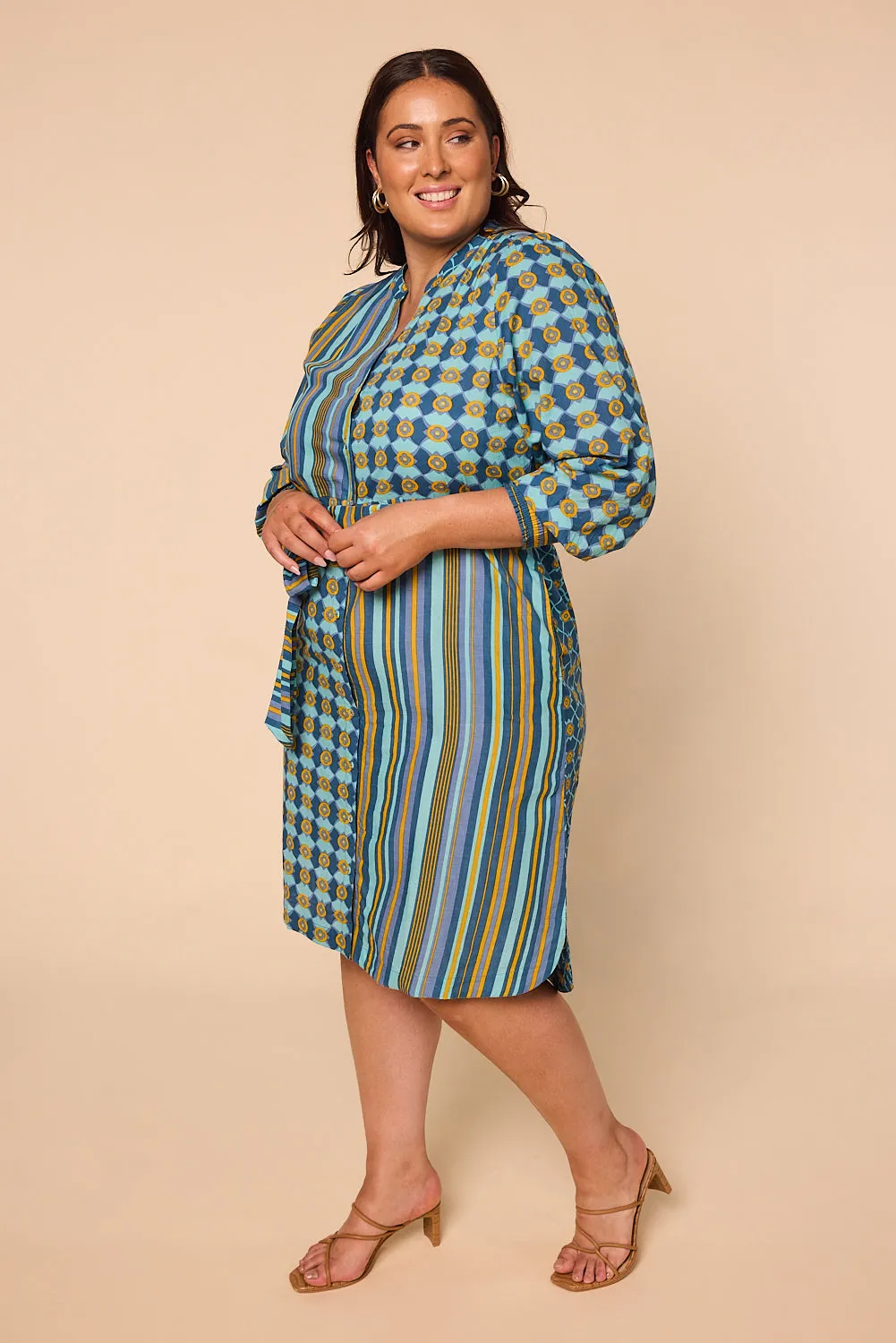 Lottie Billow Sleeve Dress in Ankara