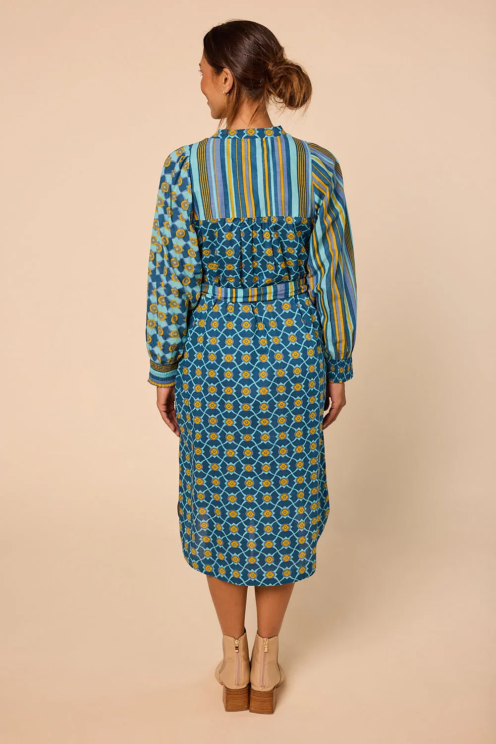 Lottie Billow Sleeve Dress in Ankara