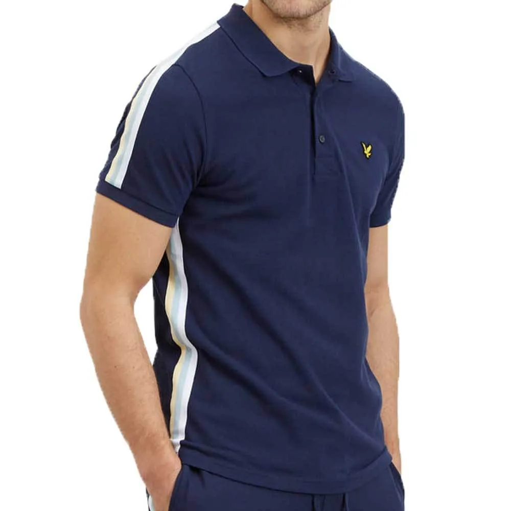 Lyle & Scott Side Stripe  Polo Shirt - Navy SP1014V