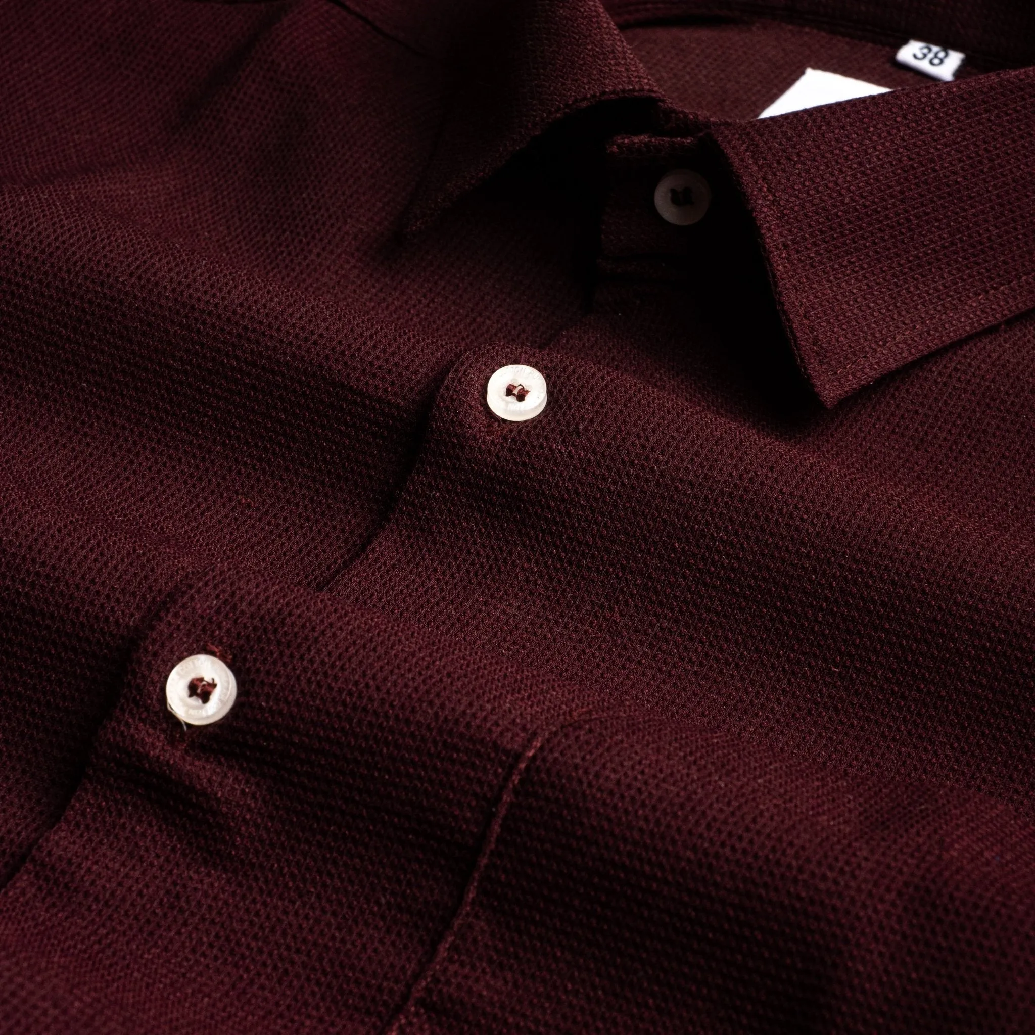 Maroon Color Waffle Texture Cotton Shirt For Men