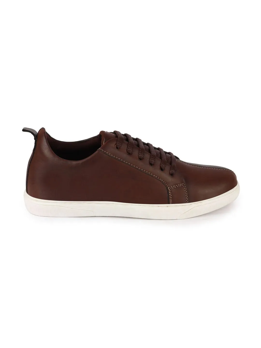 Men Tan/Brown Lace Up Colorblocked Sneakers