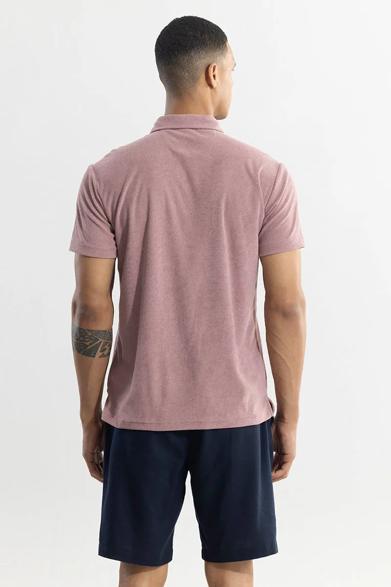 Micro Terry Mauve Polo T-Shirt